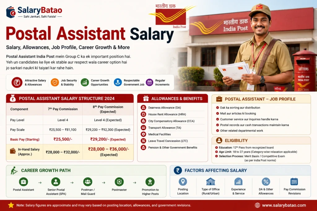 Postal Assistant Salary