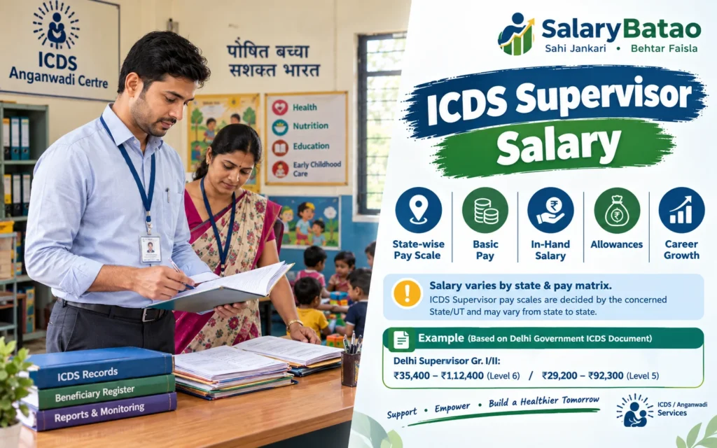 ICDS Supervisor Salary 2026: State-Wise Pay Scale, In-Hand Pay & Salary Slip Breakdown ICDS Supervisor Salary