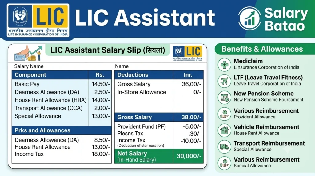 LIC Assistant Salary 2026: In-Hand Pay, Scale & Perks LIC Assistant Salary