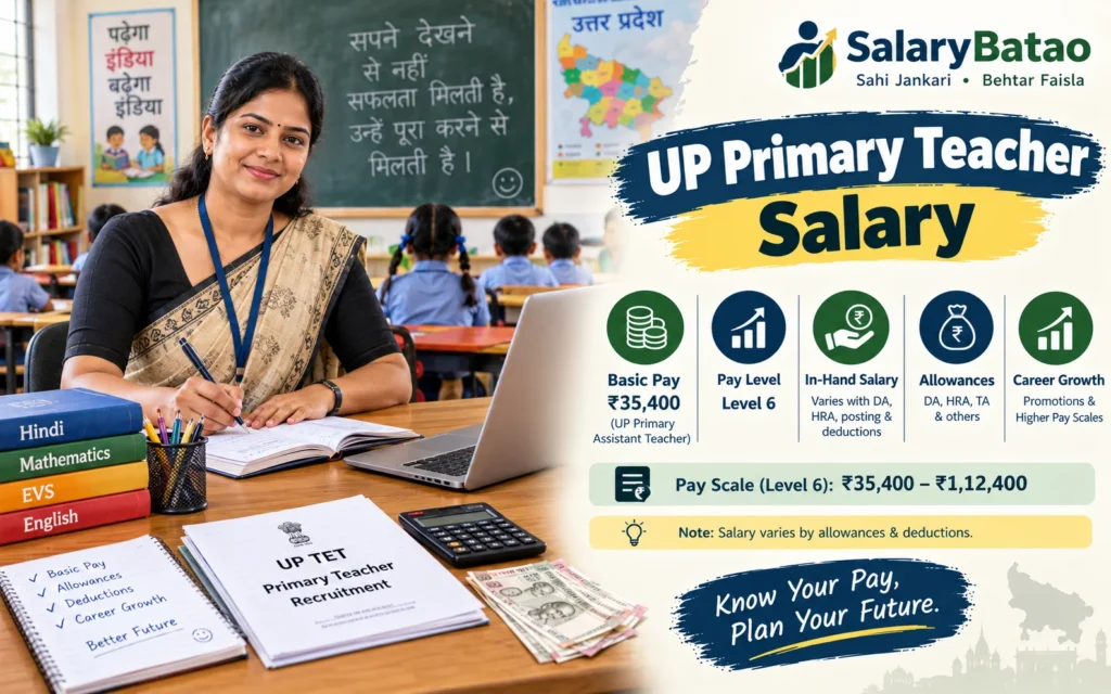 UP Primary Teacher Salary 2026: Full Pay Scale, In-Hand Breakdown & Career Growth Guide UP Primary Teacher Salary
