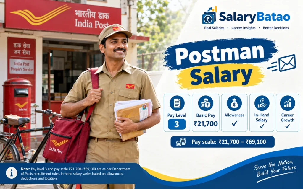 Postman Salary 2026: Pay, In-Hand & 8th CPC Hike Guide Postman Salary