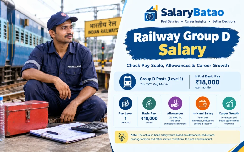 Railway Group D Salary 2026: Pay, In-Hand & 8th Pay Commission Railway Group D Salary