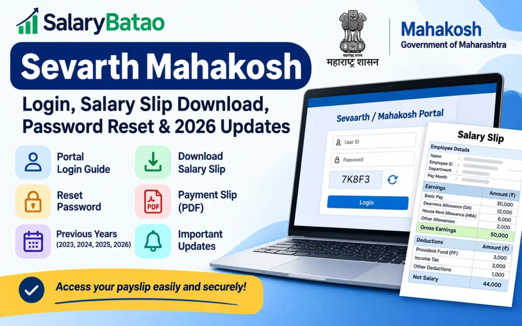 Sevarth Mahakosh: Login, Salary Slip Download, Password Reset & 2026 Updates Sevarth Mahakosh